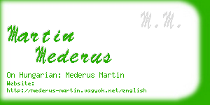 martin mederus business card